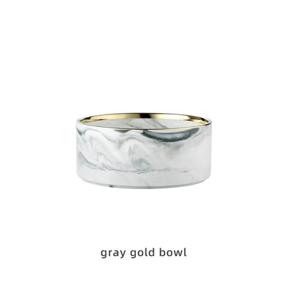 Marbling Ceramic Double Bowl For Pet